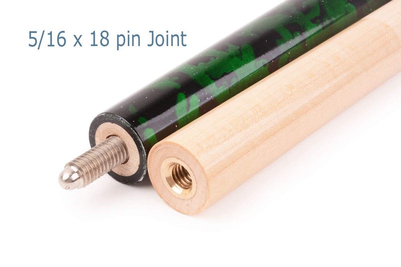 AB Earth 58 inch Hand-Painted Series 2-Piece Billiard Pool Cue Stick with Irish Linen Wrap (Green, 21oz) - Image 5